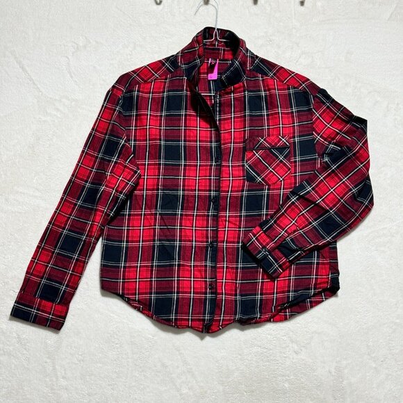 La Senza long Sleeve Checkered Soft Shirt Button Down Size Small - Picture 1 of 11